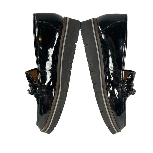 Alex Marie PLATFORM LOAFERS Size 9 Womens Chain Goth Black Patent Grensley Shoes - Picture 3 of 11